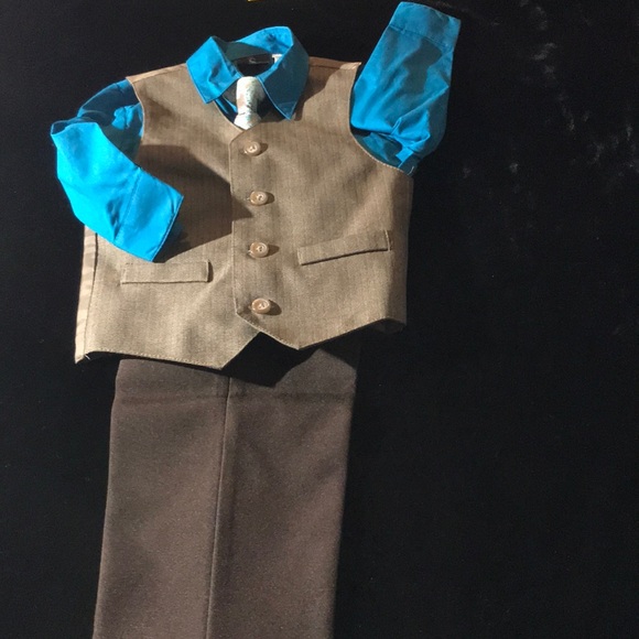 4 pieces brown/turquoise set. - Picture 2 of 5